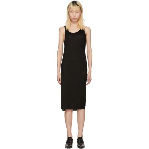 Acne Studios Tahuki Dress Black Tencel Jersey Asymmetric Tank Midi SZ L - Picture 1 of 10